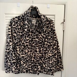 Billabong Cozy Days Sherpa Jacket – Leopard Print (Size Large)